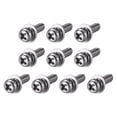 thumbnail image 1 of Uxcell M4x0.55'' Pan Head Machine Screws Bolts Combine Carbon Steel Silver Tone 10 pcs, 1 of 2