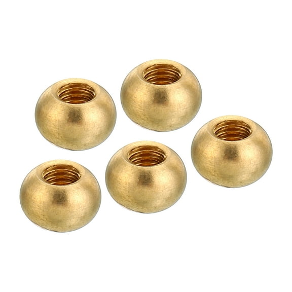 Uxcell M4x0.7 Threaded Cap Nuts Knob Brass Ball Lamp Decoration Screw Caps for Lighting Furniture 5 Pack