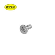 Uxcell M4x10mm Flat Head Machine Screws, Phillips Cross Screw, 304 Stainless Steel, Fasteners Bolts 50 Pack