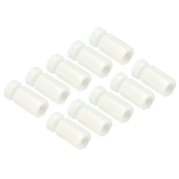 Uxcell M4x12+6mm Nylon Hex Spacer Standoffs PCB Standoff Screws Nuts, 1Set/100Pcs