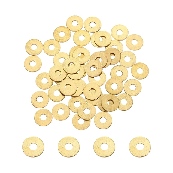 Uxcell M4x12x1mm Flat Washer, 56PCS Brass Automotive Drain Plug Gasket, Golden