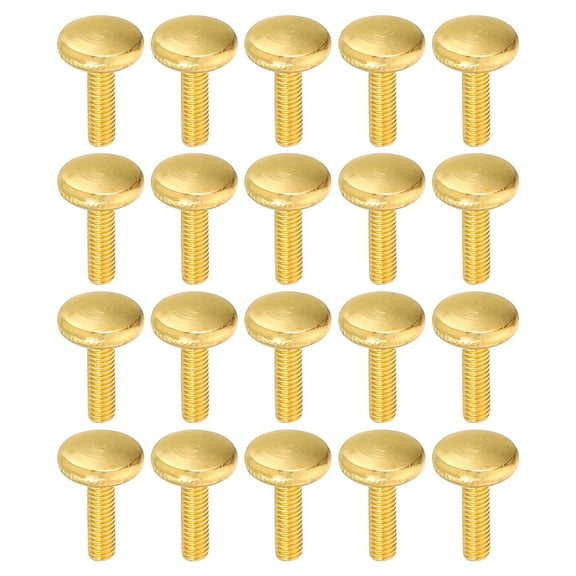 Uxcell M4x13mm Thumb Screws Knurled Head Shoulder Flat Tip Bolts Knobs Hand Grip Screws Fasteners Gold 20 Pack