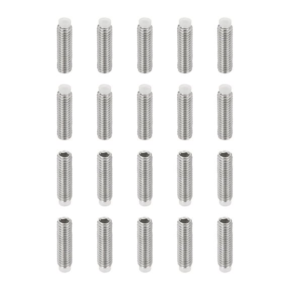 Uxcell M4x14mm Nylon Tip Grub Screw, 20pcs 304 Stainless SteelInternal Hex Head Cup Point Bolt Hardware