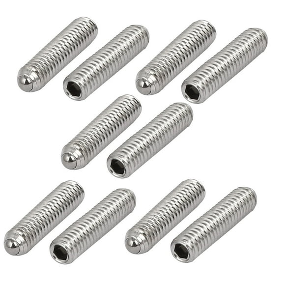 Uxcell M4x16mm 304 Stainless Steel Spring Hex Socket Ball Point Grub Set Screws (10-pack)