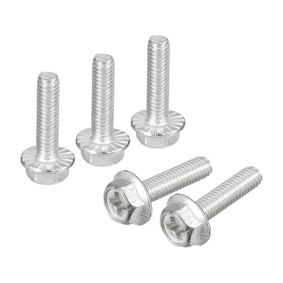 Uxcell M4x16mm Phillips Hex Head Flange Bolts, 10 Pack 304 Stainless Steel Screws