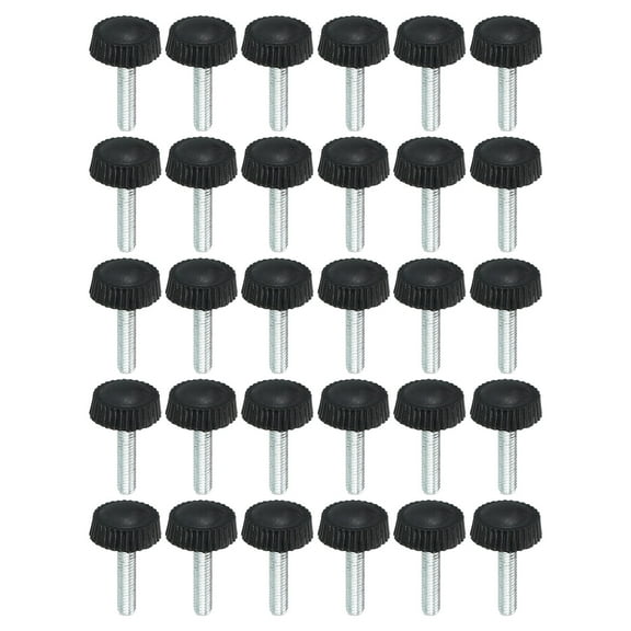 Uxcell M4x18mm Knurled Thumb Screws Clamping Screws Knobs Grip Bolts Fasteners for Furniture Hardware Black 30 Pack