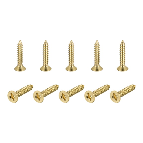 Uxcell M4x20mm Brass Wood Screws, Phillips Flat Head Self Tapping Connector 50 Pack