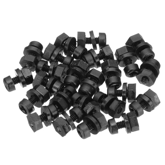 Uxcell M2x5mm Black Nylon Bolts Plastic Nuts Full Thread Head Screws and Nuts Set for Industrial Home Fastening Projects, 24 Sets