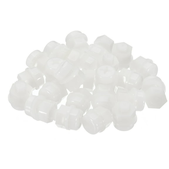 Uxcell M8x12mm White Nylon Bolts Plastic Nuts Full Thread Head Screws and Nuts Set for Industrial Home Fastening Projects, 24 Sets