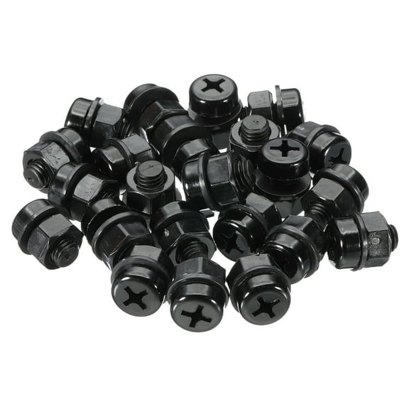 Uxcell M8x12mm Black Nylon Bolts Plastic Nuts Full Thread Head Screws and Nuts Set for Industrial Home Fastening Projects, 24 Sets
