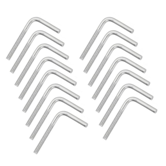 Uxcell M4x40mm 7/L-Shaped Right Angle Bolt Screw, 304 Stainless Steel L Shape Foundation Bolt Long Square Bend Screw, 15 Pcs