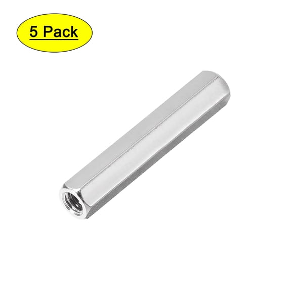 Uxcell M4x40mm Female to Female Hex Nickel Plated Spacer 5 Count