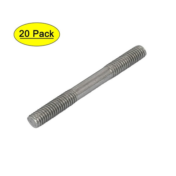Uxcell M4x45mm 304 Stainless Steel Double End Threaded Stud Screw Bolt (20-pack)