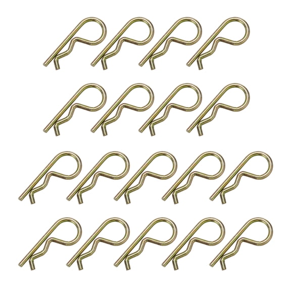 Uxcell M4x60mm Cotter Pins, 18 Pcs Heavy Duty R Clips Hardware Pin Steel Spring Fasteners Hitch Pin Clip for Trailer Locking Lawn Mowers Tractor Carts Truck