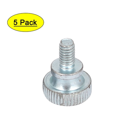 Uxcell M4x6mm Carbon Steel Hand Tighten Flat Knurled Head Thumb Screws Fasteners (5-pack)