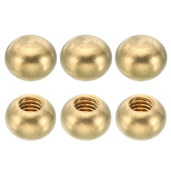 Uxcell Thread Cap Nuts Knob Brass Ball Lamp Decoration Screw Caps Nut Cover Nut for Furniture M4 x 0.3'' 6 Pcs