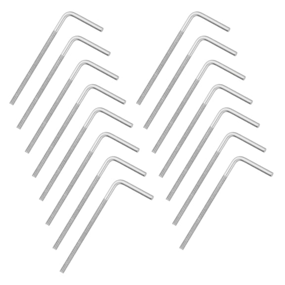 Uxcell M4x70mm 7/L-Shaped Right Angle Bolt Screw, 304 Stainless Steel L Shape Foundation Bolt Long Square Bend Screw, 15 Pcs