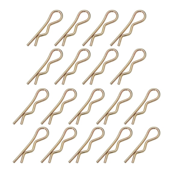 Uxcell M4x75mm Cotter Pins, 18 Pcs Heavy Duty R Clips Hardware Pin Steel Spring Fasteners Hitch Pin Clip for Trailer Locking Lawn Mowers Tractor Carts Truck