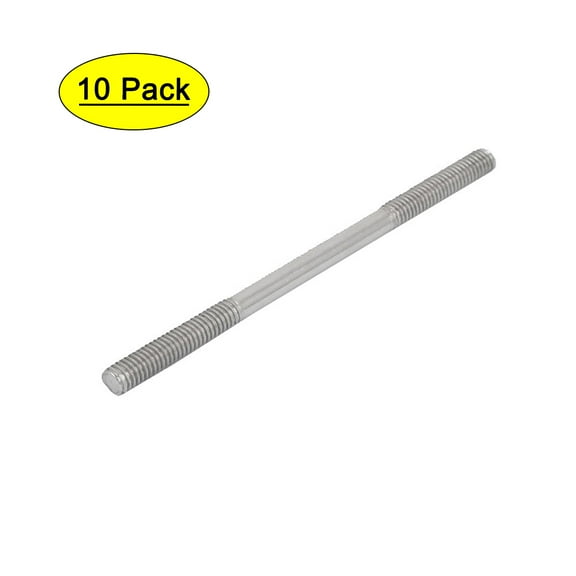 Uxcell M4x80mm 304 Stainless Steel Double End Threaded Stud Screw Bolt (10-pack)