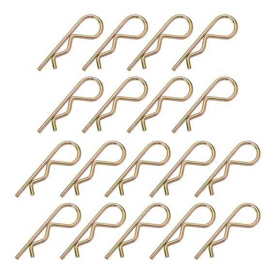 Uxcell M4x80mm Cotter Pins, 18 Pcs Heavy Duty R Clips Hardware Pin Steel Spring Fasteners Hitch Pin Clip for Trailer Locking Lawn Mowers Tractor Carts Truck