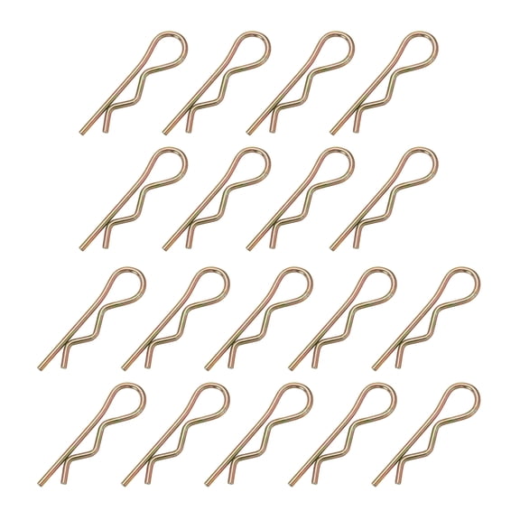 Uxcell M4x85mm Cotter Pins, 18 Pcs Heavy Duty R Clips Hardware Pin Steel Spring Fasteners Hitch Pin Clip for Trailer Locking Lawn Mowers Tractor Carts Truck