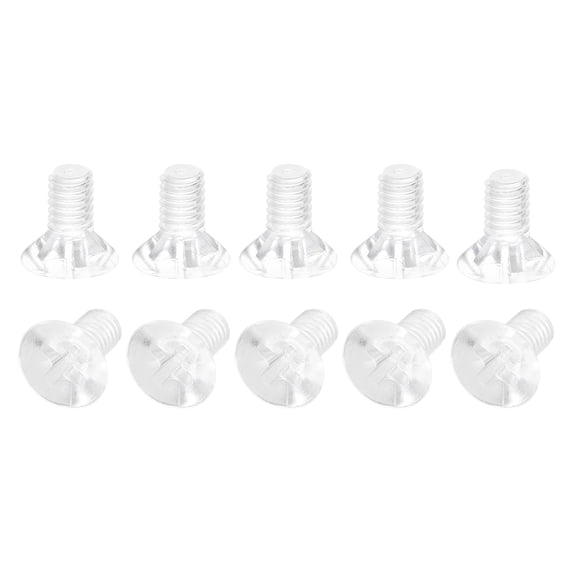 Uxcell M4x8mm Plastic Phillips Machine Screws, PC Flat Head Machine Bolts 10 Pack