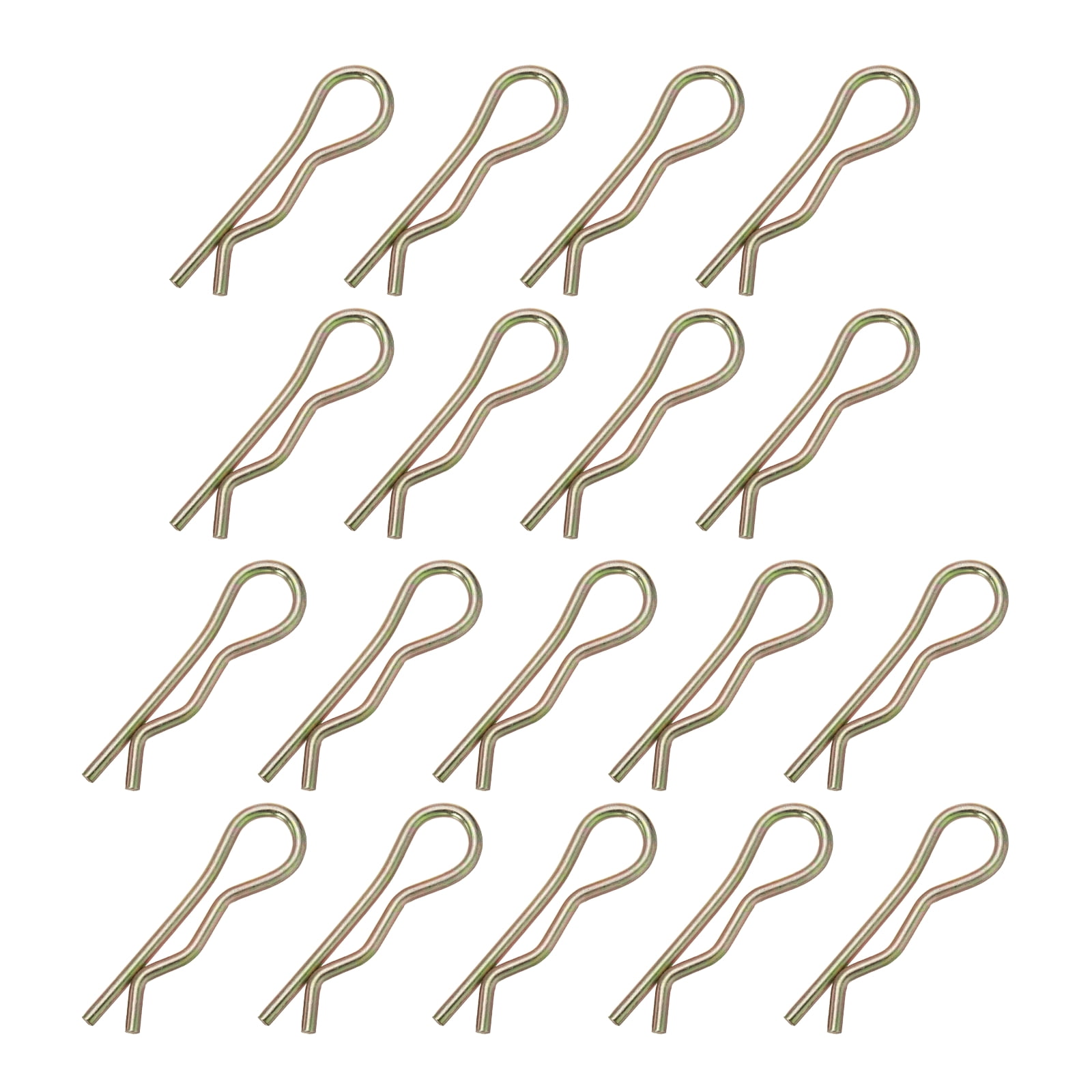Uxcell M4x90mm Cotter Pins, 18 Pcs Heavy Duty R Clips Hardware Pin Steel Spring Fasteners Hitch Pin Clip for Trailer Locking Lawn Mowers Tractor Carts Truck