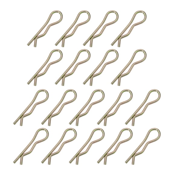 Uxcell M4x90mm Cotter Pins, 18 Pcs Heavy Duty R Clips Hardware Pin Steel Spring Fasteners Hitch Pin Clip for Trailer Locking Lawn Mowers Tractor Carts Truck
