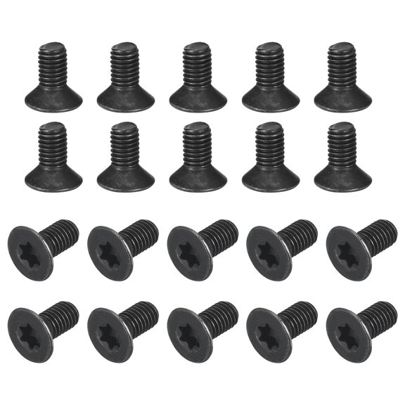 Uxcell M5-0.8x10mm Flat Head Torx Anti Theft Machine Screws, 20Pack 10.9 Grade Alloy Steel, Torx Drive, Countersunk Head, Full Thread, Black Oxide Finish