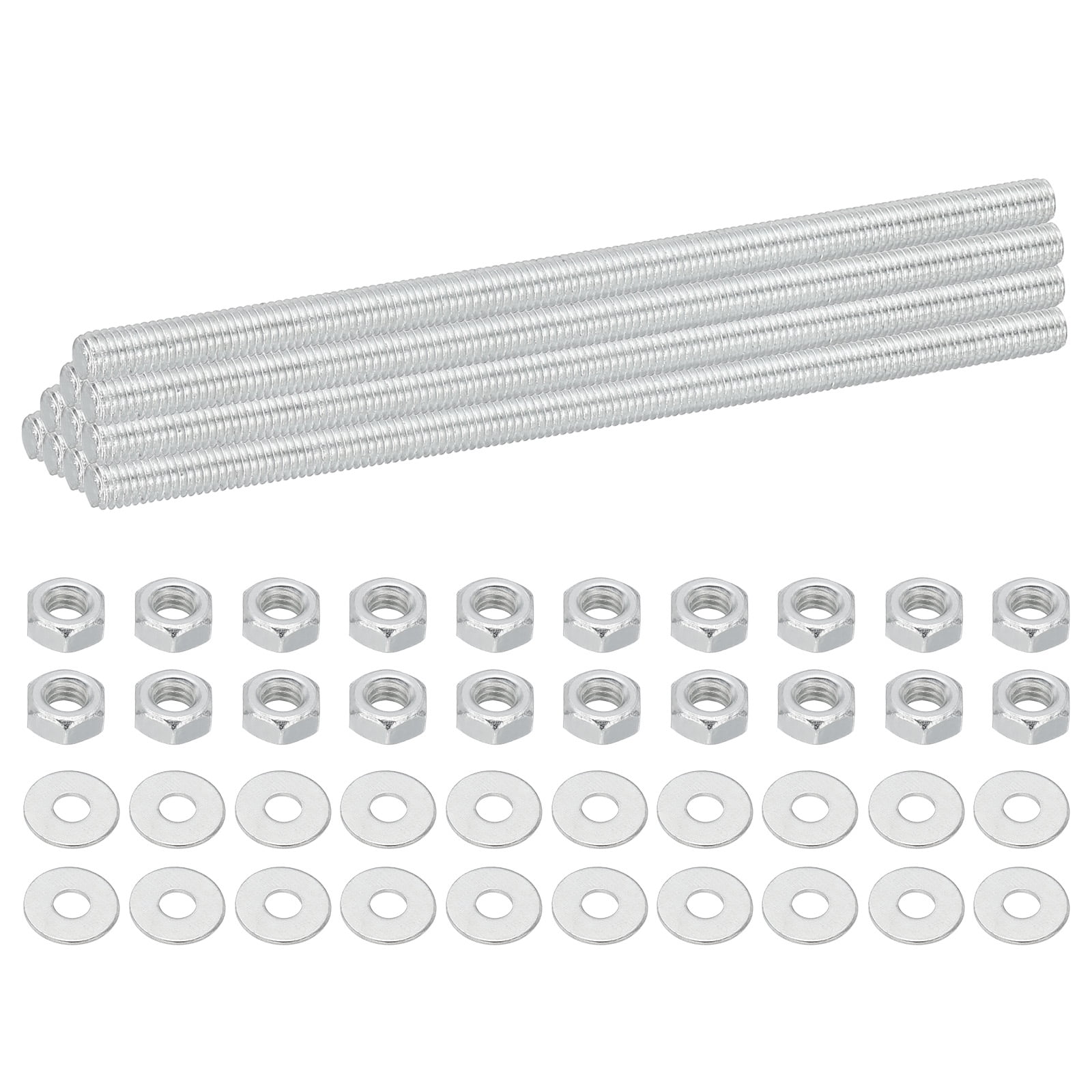 Uxcell M5 Carbon Steel Fully Threaded Rods, 25 Set 105mm/4.1