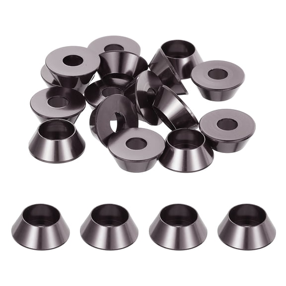 Uxcell M5 Cone Cup Washers, Anodized Aluminum Gaskets Cup Head Washer Gasket for Screw RC/FPV/PC/Drone/Mechanical Accessories Model Parts, Pack of 20 (Titanium Gray)