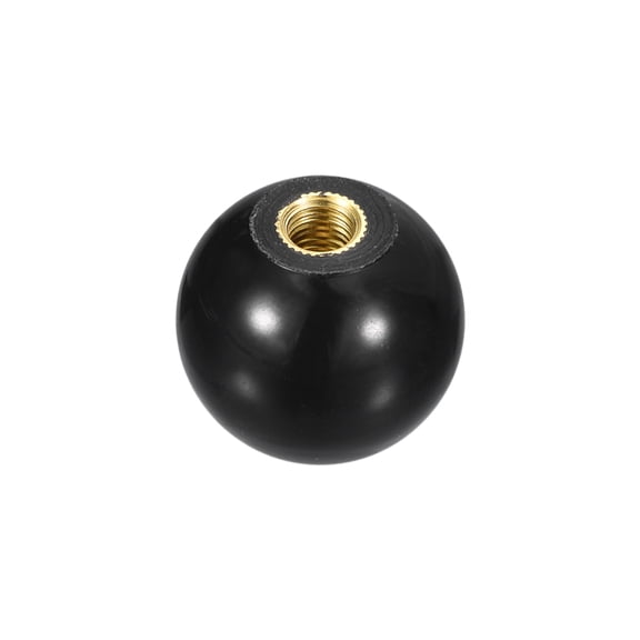Uxcell M5 Copper Thread 16mm Dia Threaded Ball Knobs for Machine Handle, Black
