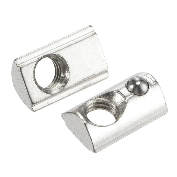 Uxcell M5 Roll in Spring T-nut with Ball Carbon Steel for 2020 Series Rail with 6mm Slot 50 Pack