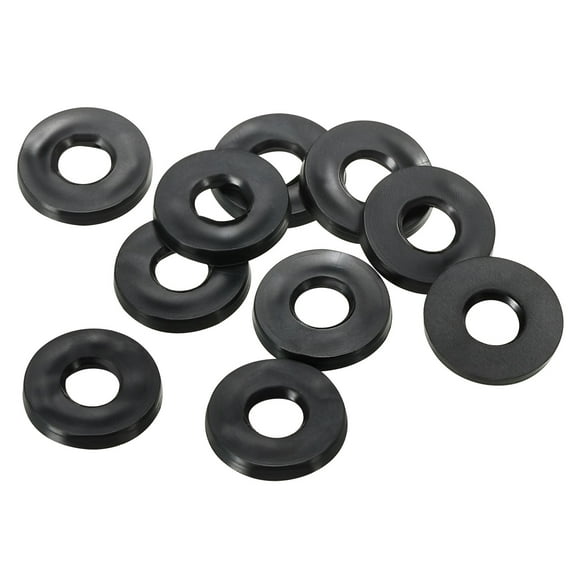 Uxcell M5 Rubber Flat Washer, 10 Pack 5mm ID 11mm OD 1.6mm Thick Sealing Spacer Gasket Ring, Black