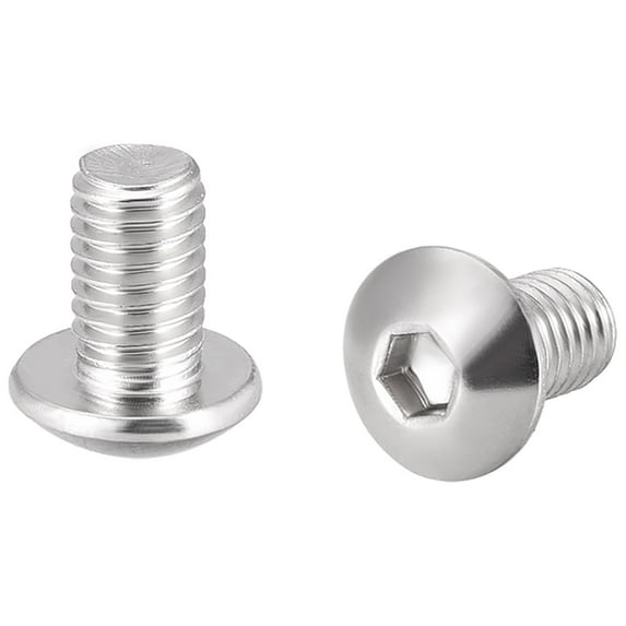 Uxcell M5 x 0.31'' Hex Socket Round Head Screws Fasteners Bolt 304 Stainless Steel Silver Tone 20PCS