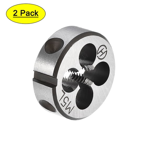 Uxcell M5 x 0.8 Metric Left Hand Alloy Tool Steel Machine Thread Round Threading Dies 2 Pack