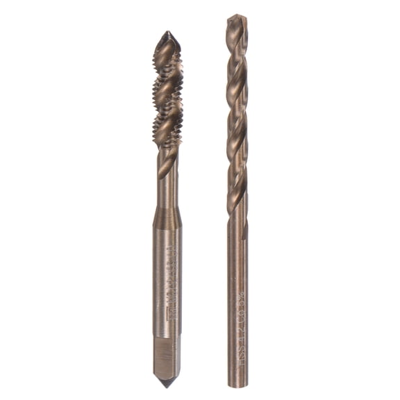 Uxcell M5 x 0.8 Spiral Flute Tap and 4.2mm Drill Bit Set M35 Cobalt High Speed Steel