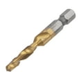 thumbnail image 1 of Uxcell M5 x 0.8 Titanium Coated High Speed Steel 4341 Combination Drill Tap Bit, 1 of 6