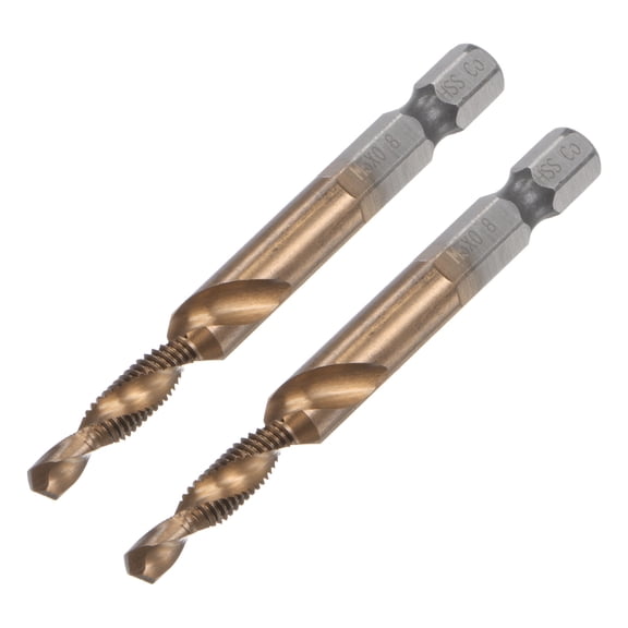 Uxcell M5 x 0.8 Uncoated M35 Cobalt High Speed Steel Combination Drill Tap Bit 2 Pack