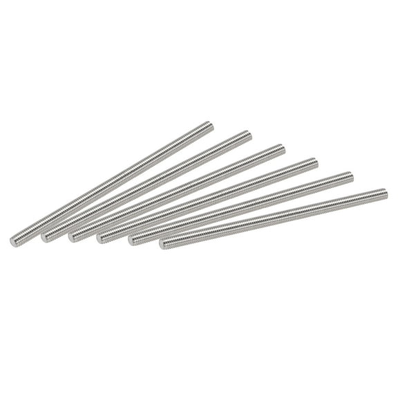 Uxcell M5 x 100mm Fully Threaded Rod 304 Stainless Steel Right Hand Threads 6 Pack