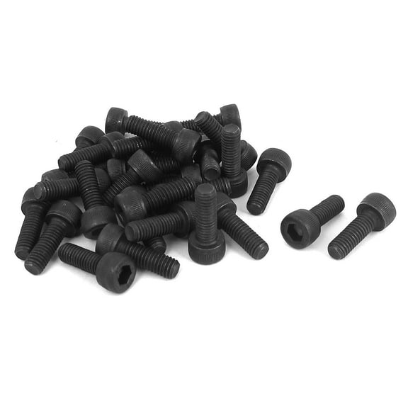 Uxcell M5 x 14mm 12.9 Alloy Steel Machine Bolt Hex Socket Head Cap Screws Black 30Pcs