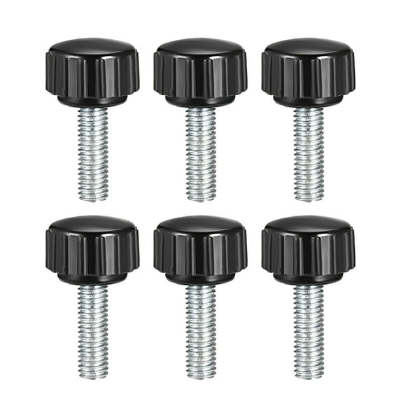 Uxcell M5 x 20mm Male Thread 15mm Round Head Knurled Clamping Knobs 6 Pack
