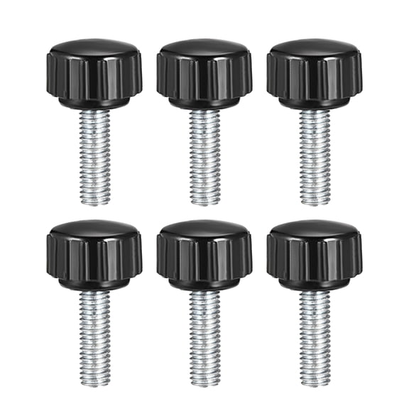 Uxcell M5 x 20mm Male Thread 15mm Round Head Knurled Clamping Knobs 6 Pack
