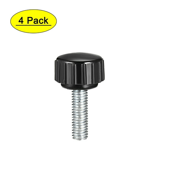 Uxcell M5 x 20mm Male Thread 16mm Round Head Knurled Clamping Knobs 4 Pack