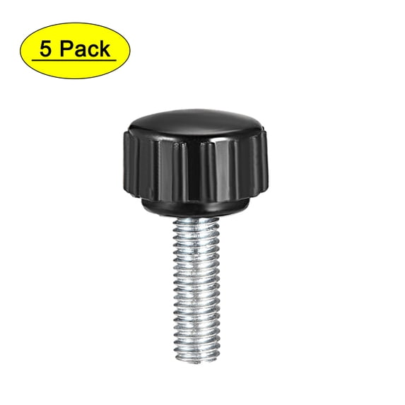 Uxcell M5 x 20mm Male Thread 16mm Round Head Knurled Clamping Knobs 5 Pack