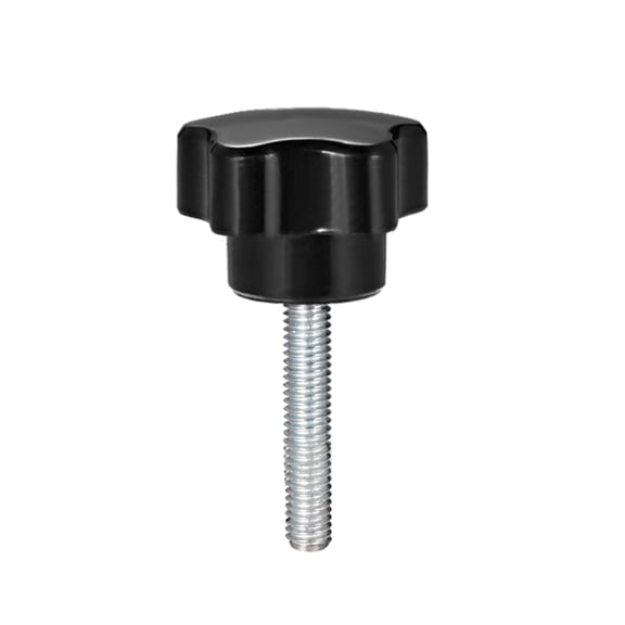 Uxcell M5 x 25mm Male Thread 24mm Head Star Knobs Zinc Plated Black 1 Pack
