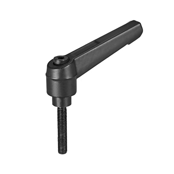 Uxcell M5 x 25mm Metric Adjustable Clamping Lever Handle with Stud Black