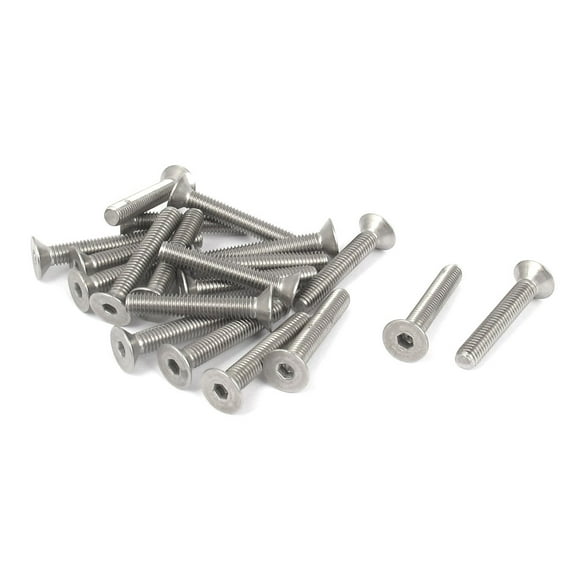 Uxcell M5 x 30mm 304 Stainless Steel Hex Socket Countersunk Flat Head Screw Bolts (20-pack)