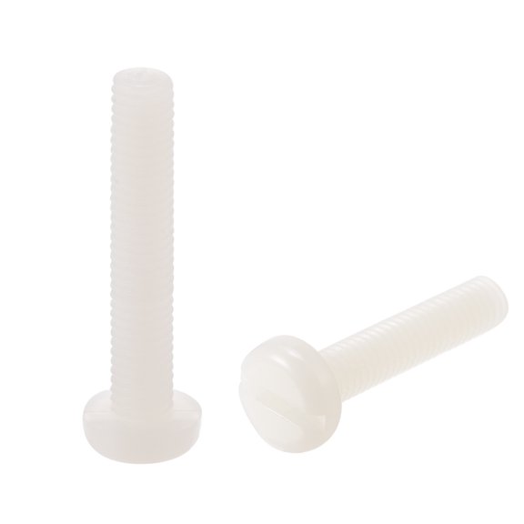 Uxcell M5 x 30mm Nylon Machine Screws, Pan Head Slotted Screw Fasteners, 40 Pack