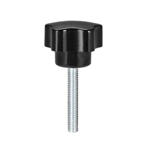 Uxcell M5 x 40mm Male Thread 24mm Head Star Knobs Zinc Plated Black 1 Pack